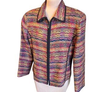 Canvasbacks Vintage Multicolor Women's zip jacket size 12